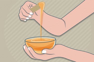 illustration of a person preparing wax in a bowl to wax their pubic hair