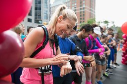 Group of people getting ready for a race after following a training schedule